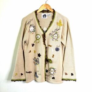 Storybook Knits dog lover my best friend vintage Cardigan Cottagecore sweater